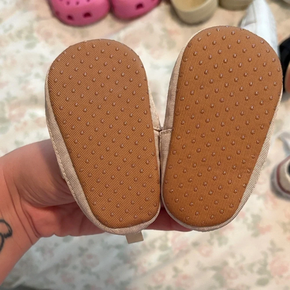 Old Navy Glitter Pink Mary Jane Baby Shoes with Velcro Strap